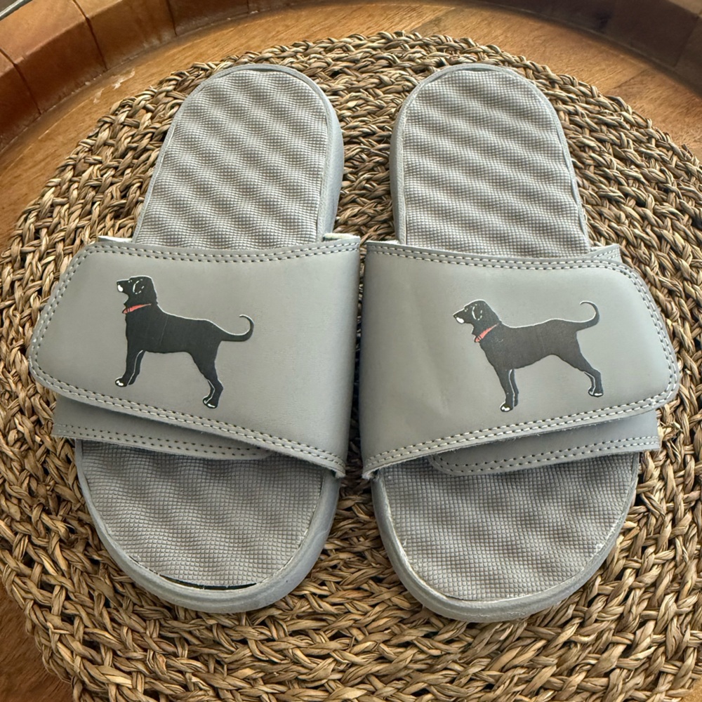 EUC THE BLACK DOG GRAY SLIDES SIZE 5